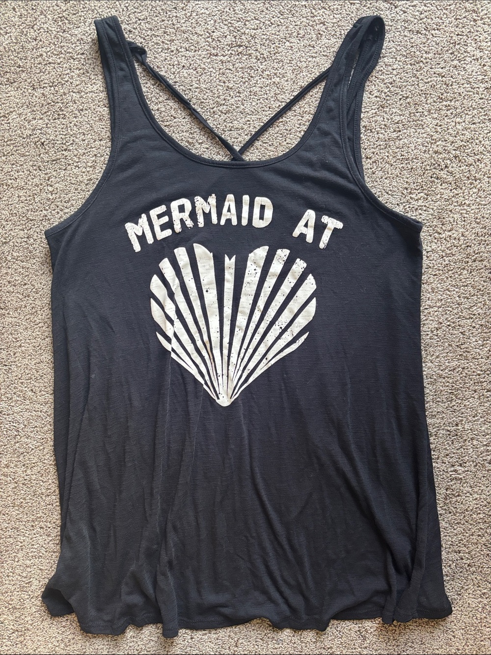 Xhilaration Black 'Mermaid At <3 Graphic his sleep shirt sz L